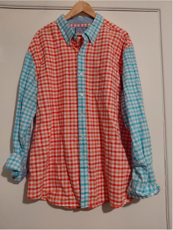 Saddlebred Other - Saddlebred Vintage Oxford XXL Multicolored Spring Dress Shirt Button Up Unique